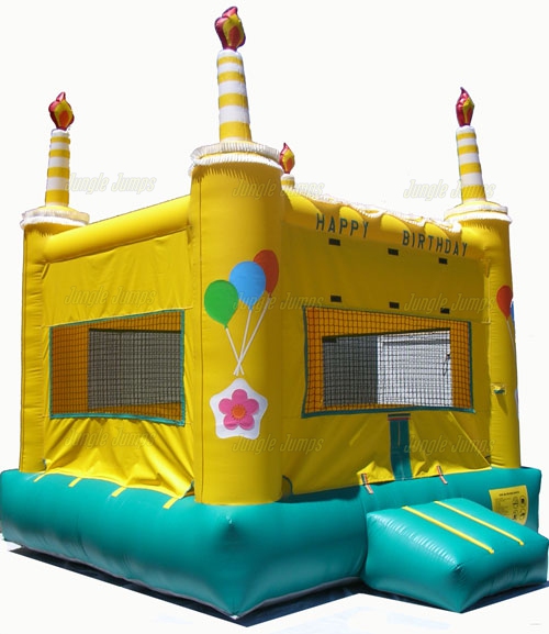 YELLOW BIRTHDAY CAKE BOUNCE HOUSE