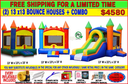 2 Bounce House and 1 Combo