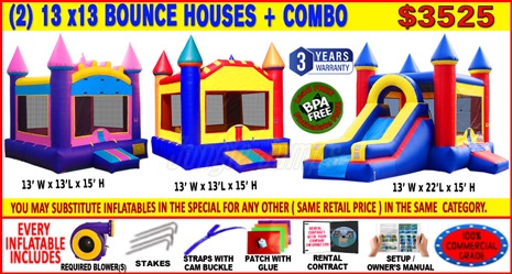 2 Bounce House and 1 Combo