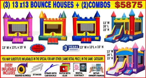 3 Bounce House and 2 Combo Pack
