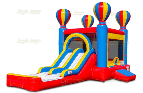 Combo Arcoiris de Globos Doble Resbaladilla y Piscina