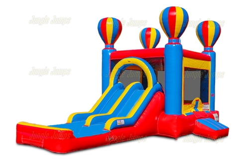 Combo Arcoiris de Globos Doble Resbaladilla y Piscina