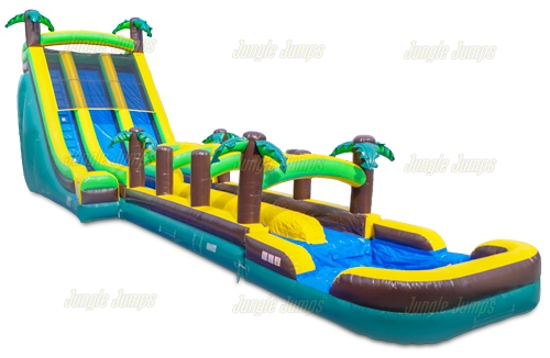 Resabaladilla Doble Tropical con Run N Splash de Agua