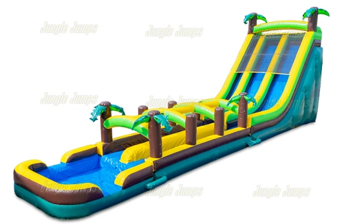 Resabaladilla Doble Tropical con Run N Splash de Agua