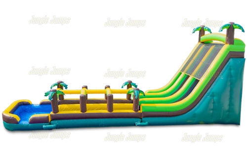 Resabaladilla Doble Tropical con Run N Splash de Agua