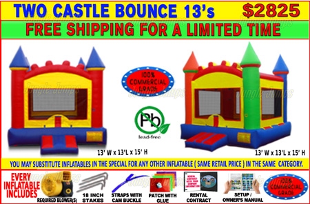 2  Castle Bounce House 13 X 13