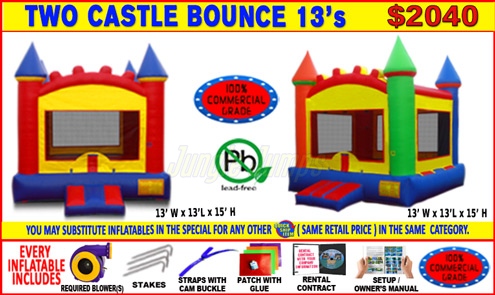 2  Castle Bounce House 13 X 13