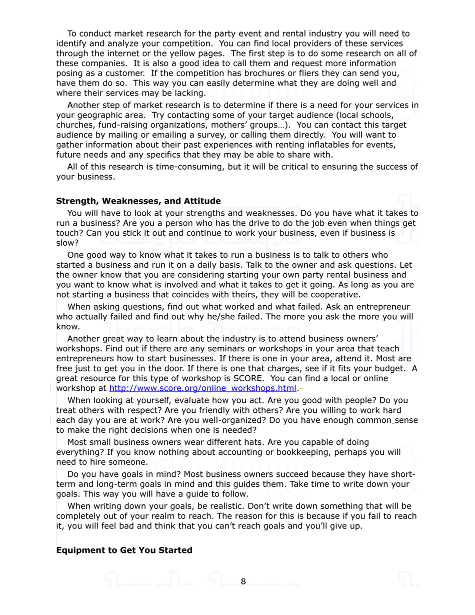 Jungle Jumps eBook on Starting a Bounce House Business 12