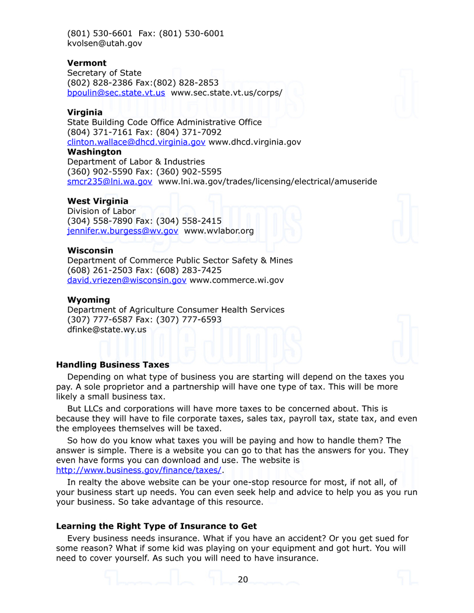 Jungle Jumps eBook on Starting a Bounce House Business 24