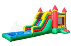 Inflatable Green Castle Combo With Pool CO-1537 image 1