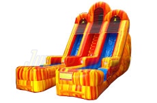 Double Lane Fire Marble Slide with Pool