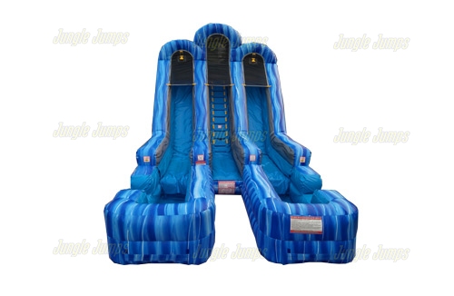 Inflatable 20 High Dual Lane Blue Gray Marble Slide SL-WS183 image 4