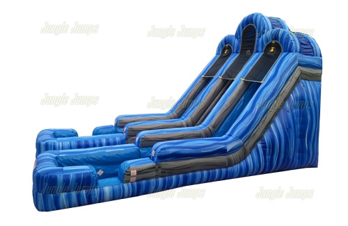 Inflatable 20 High Dual Lane Blue Gray Marble Slide SL-WS183 image 3