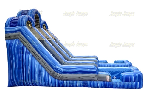 Inflatable 20 High Dual Lane Blue Gray Marble Slide SL-WS183 image 5