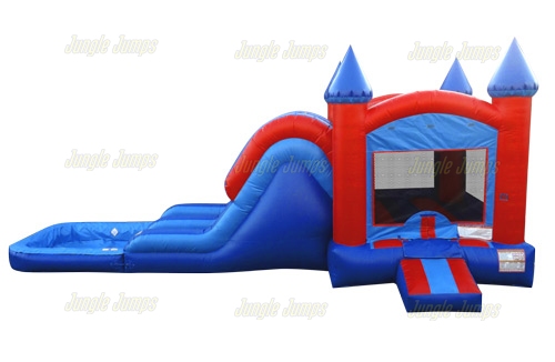 Inflatable Blue Double Lane Combo with Pool CO-1349 image 4