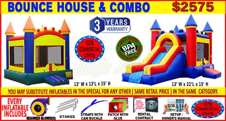 Inflatable 2  Castle Bounce House 13 X 13 SP01-0326 image 1