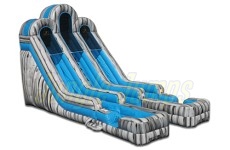 Inflatable Double Lane Marble and Blue Slide SL-WS165 image 1