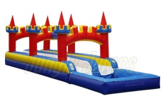 Inflatable Dual Lane Castle Run n Splash with Pool SL-WS129 image 1