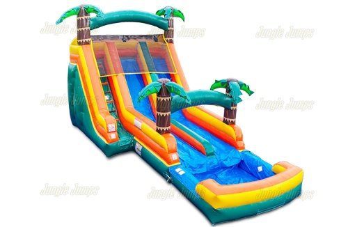 Inflatable Dual Lane Tropical 2 Wet/Dry Slide SL-WS185 image 3