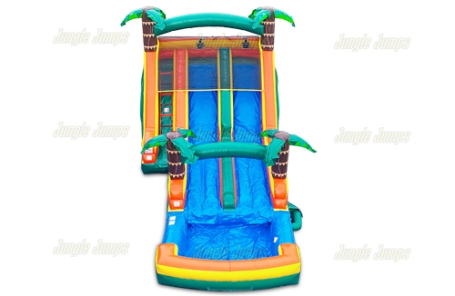 Inflatable Dual Lane Tropical 2 Wet/Dry Slide SL-WS185 image 4