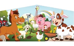 Inflatable Farm Bounce House Banner B1022 image 1