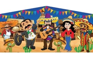 Inflatable Fiesta Bounce House Banner B1026 image 1