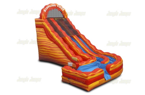 Inflatable Fire Rippling Tide Slide with Splash Pool SL-1229 image 3