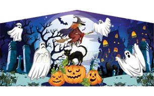 Inflatable Halloween Bounce House Banner B1023 image 1