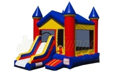 Inflatable Red & Blue V-Roof Castle Combo CO-1482 image 1