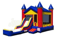 Inflatable Red/Blue V-Roof Castle Combo with Pool CO-1564 image 1