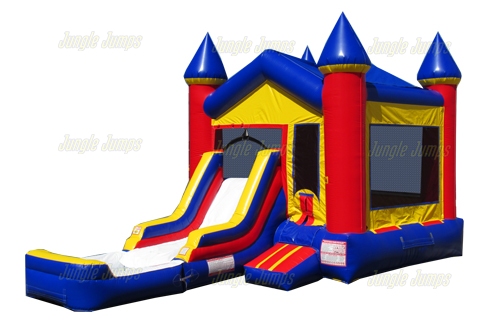 Inflatable Red/Blue V-Roof Castle Combo with Pool CO-1564 image 3