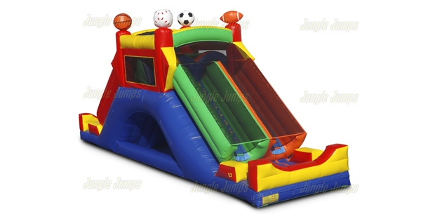 Inflatable Skybound Obstacle with Double Slide IN-1153 image 3