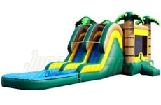 Inflatable Tropical Double Lane Combo with Pool CO-1460 image 1