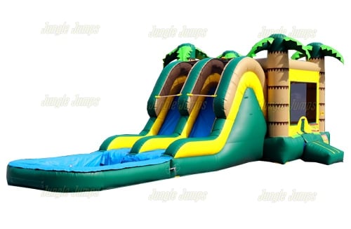 Inflatable Tropical Double Lane Combo with Pool CO-1460 image 3